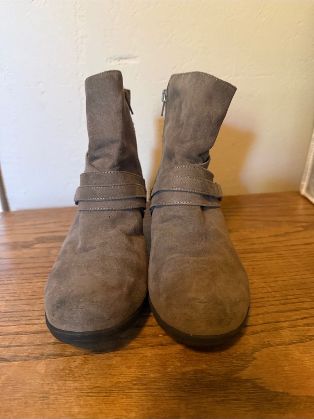Suede Ankle Boots in Taupe